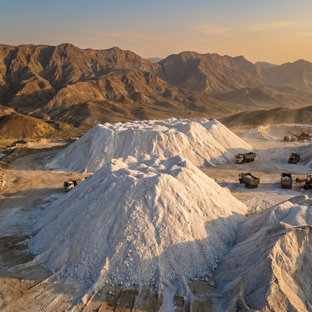 High Purity Silica Quartz Lumps Pile Mining Pakistan